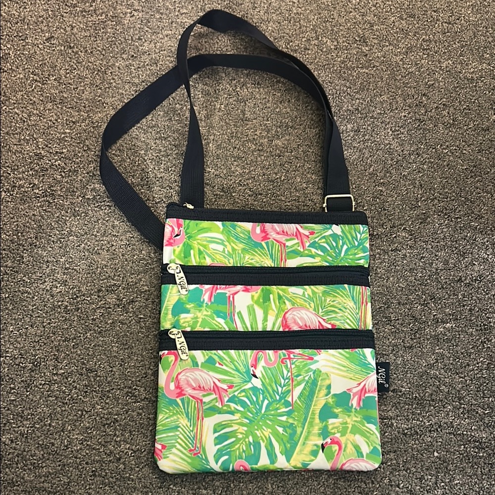 Flamingo Print Crossbody Bag